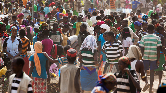 Bonata Village, Omo Valley. Ethiopia - January 2, 2014: Unidentified people from Ari tribe at local village market.