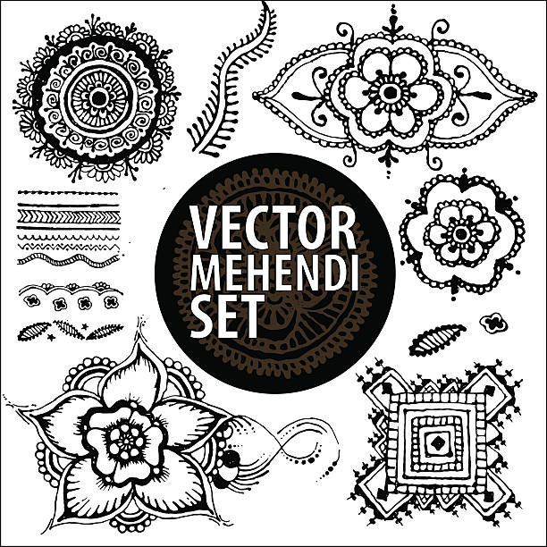 istock Vintage ornament mehendi, henna tattoo 624268172