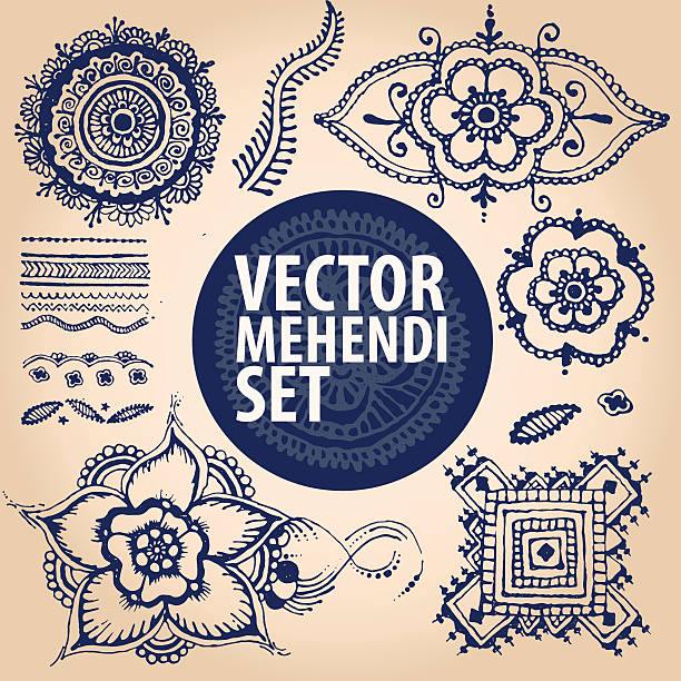 istock Vintage ornament mehendi, henna tattoo 624280732