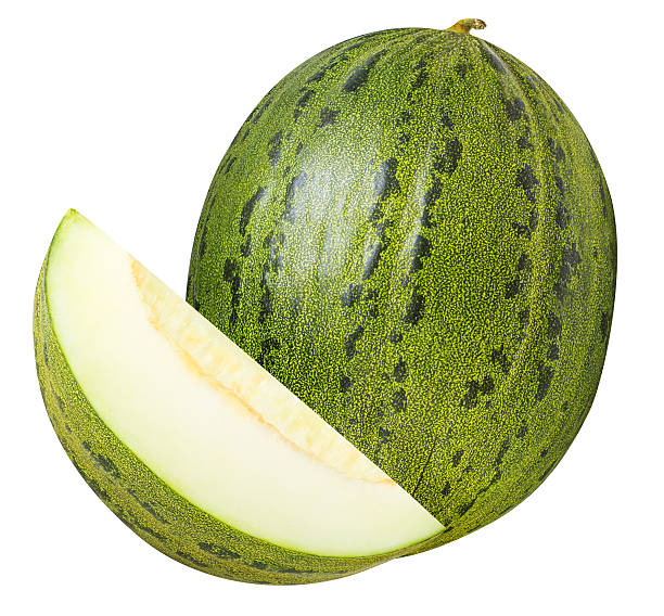 istock Group of green melons isolated on white background 624283722