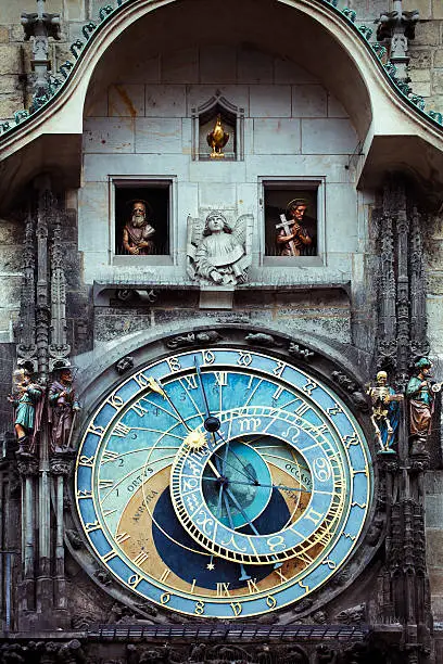 Detail of the Prague astronomical clock (Prague orloj), Czech republic