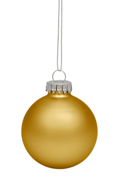 istock Golden cristmas bauble isolated on white background 624286012