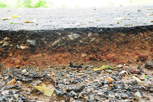 istock Layer local road damaged danger for transportation 624287976