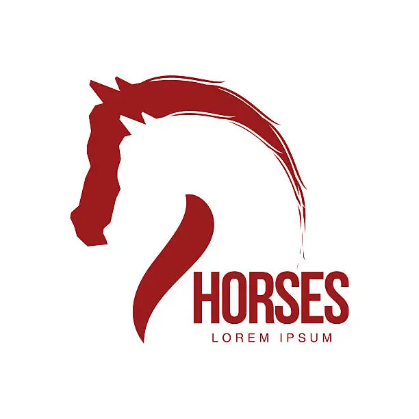 Vector illustration of Horse head profile graphic logo template