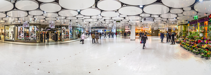 Munich, Germany - October 26, 2016: People at the metro station Karlsplatz in Munich metro