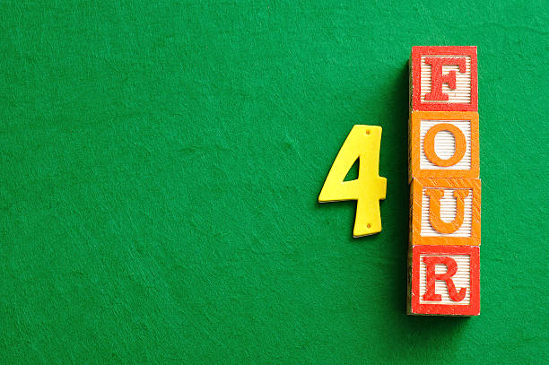 istock Number 4 displayed as a word and a number 624357976