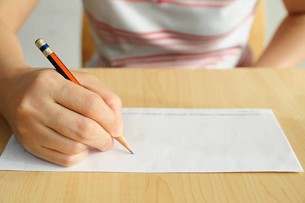 istock Middle Asian woman hold long envelope on left hand 624371462