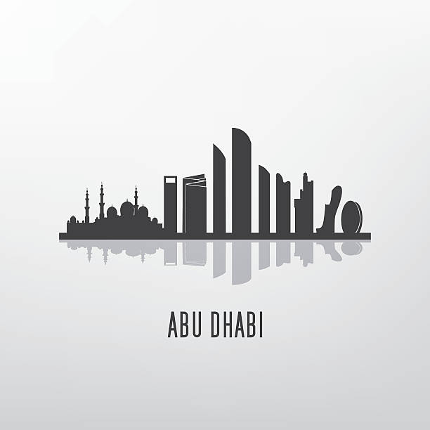 Abu dhabi architecture skyline silhouette Abu dhabi architecture skyline silhouette abu dhabi stock illustrations