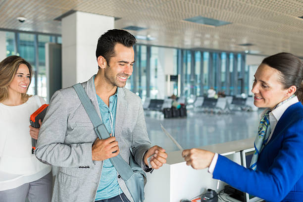 istock Boarding the plane, departure lounge. 624375098
