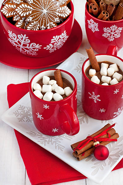 istock Christmas Gingerbread cookies and  hot drink  with  marshmallows 624389620