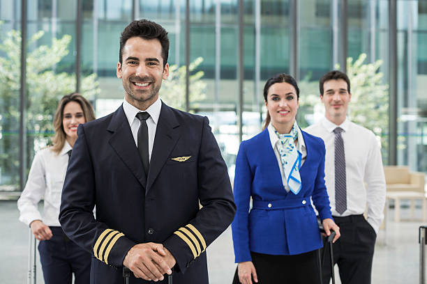 istock Cabin crew portrait looking at camera. 624391896