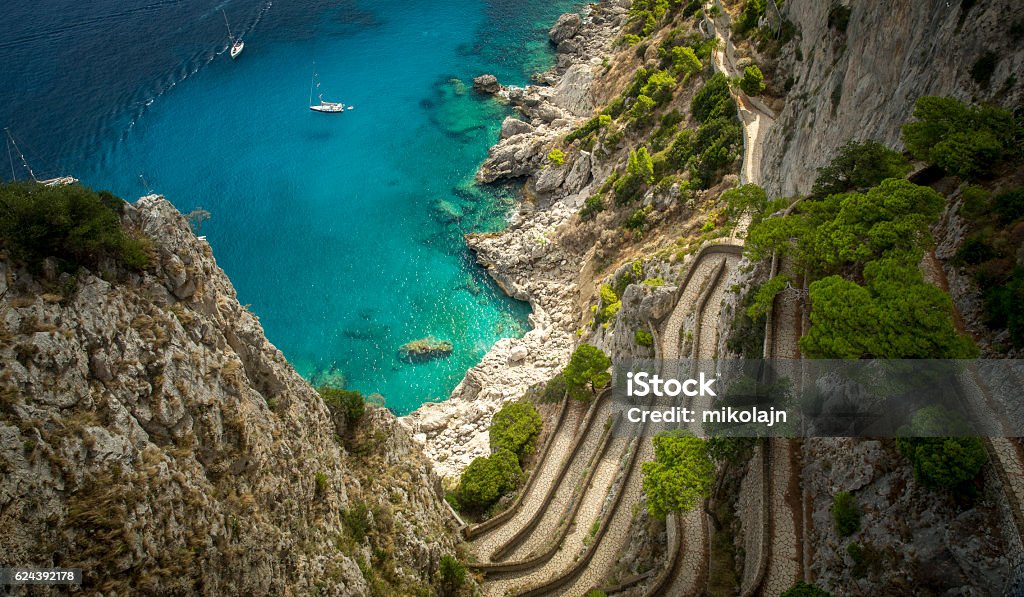 Via Krupp on Capri island, Italy Capri Stock Photo