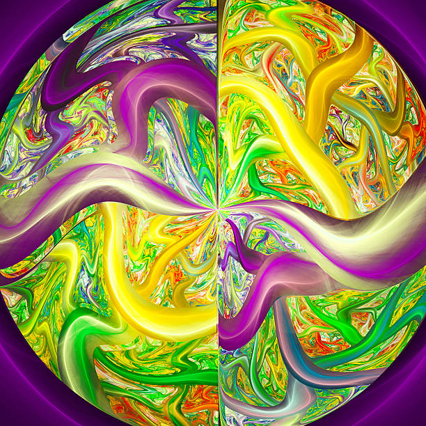 Tree of life in area. Glow plasma in bowl. 3D surreal illustration. Sacred geometry. Mysterious psychedelic relaxation pattern. Fractal abstract texture. Digital artwork graphic astrology magic