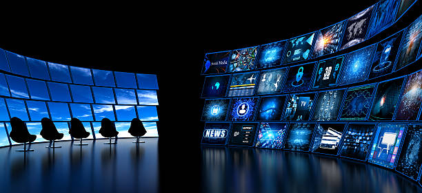 istock Media wall concept smart TV 624394068