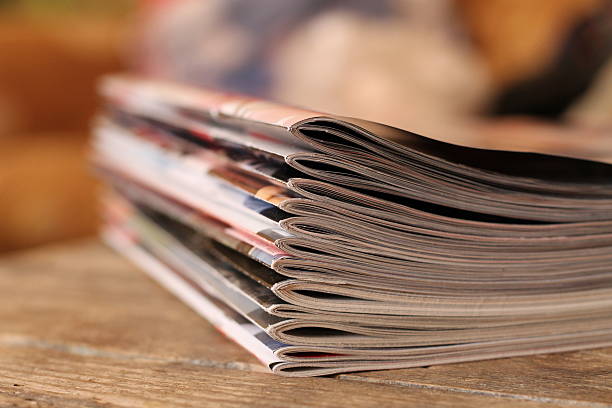 istock Magazines on the wooden table 624394682