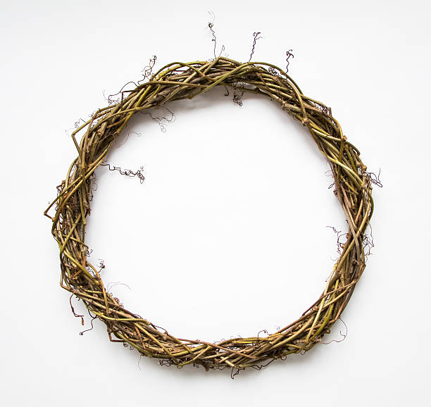 Handmade wreath of vines, blank for decoration. Flat lay