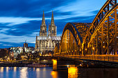 Cologne Cathedral at night, Germany