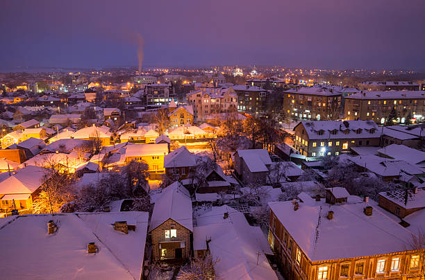 istock European Town in the Winter Evening 624407128