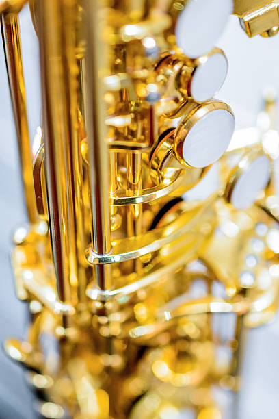 istock Shiny golden alto saxophone 624409922