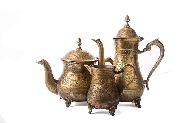 istock Some turkish vintage coffee pots isolated on white 624426738