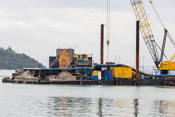 istock Sand replenishment ship for land reclamation 624427712