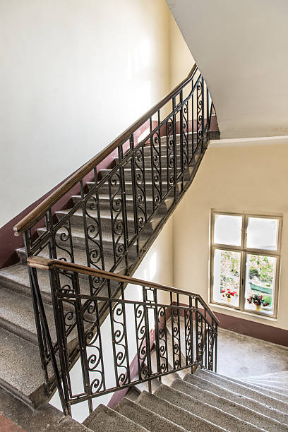 istock Interior of a corridor with marble stairs 624432960