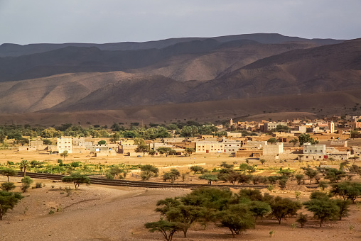Panoramic view of beautiful Draa Valley in Morocco