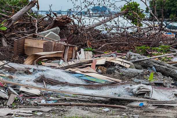 istock Junk site indicating disaster like tsunami, earthquake,tornado or typhoon 624438996