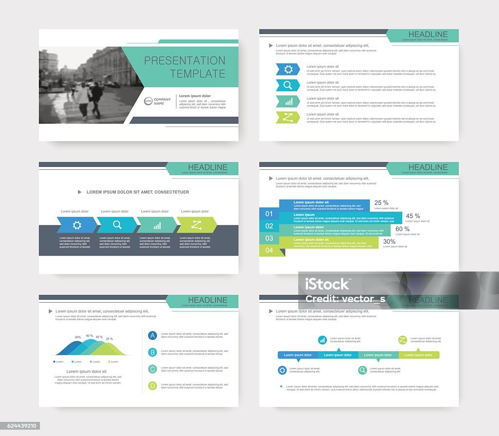 Infografik-Elemente-Vorlage für Präsentation. - Lizenzfrei Rutsche Vektorgrafik