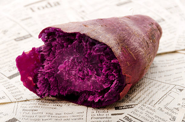 beniimo, inhame roxo - peruvian potato - fotografias e filmes do acervo