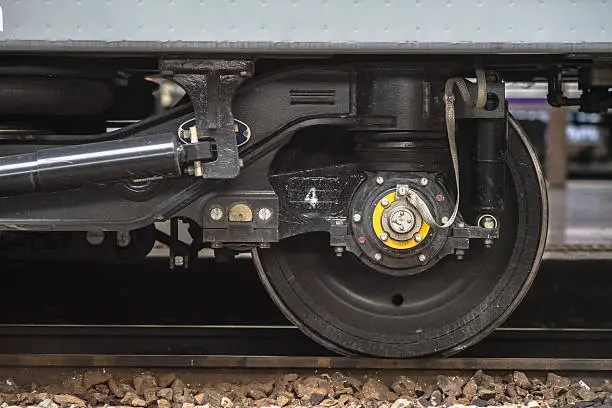 Photo of Details of the wheel  a modern train