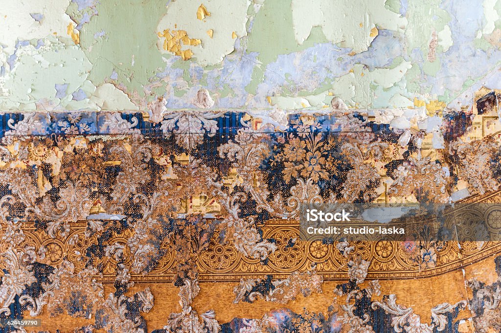 Vintage Textures Old Wallpaper Peeling Paint Brick Wall Stock Photo -  Download Image Now - iStock