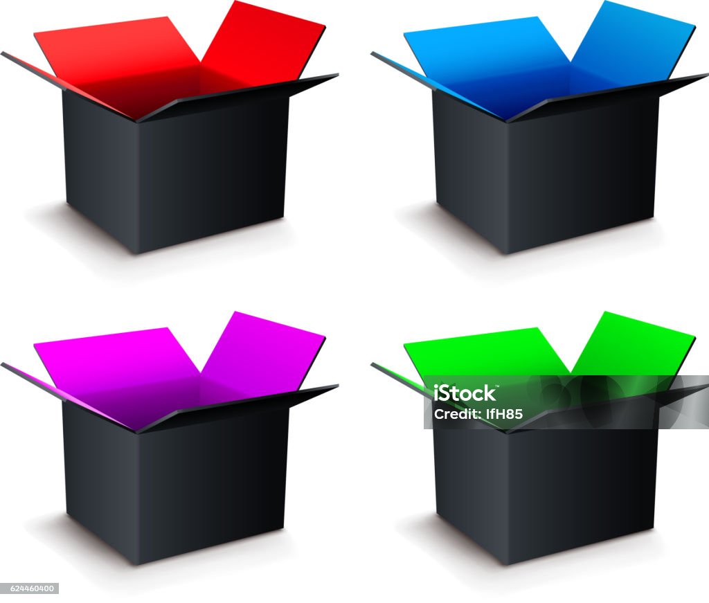 Open Box List Box Open Set Stock Illustration - Download Image Now - Business ...