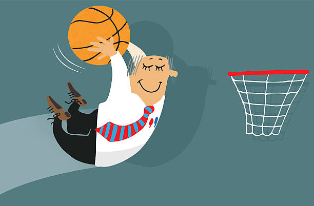 illustrations, cliparts, dessins animés et icônes de homme d’affaires slam dunk - basketball business basketball hoop slam dunk