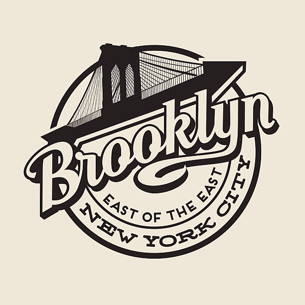 ilustrações, clipart, desenhos animados e ícones de brooklyn, nova york ou design de tipografia de impressão. - ponte de brooklyn