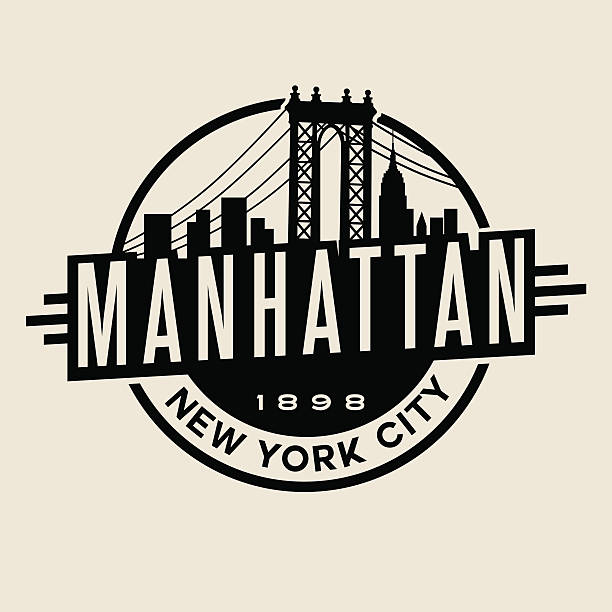 ilustraciones, imágenes clip art, dibujos animados e iconos de stock de manhattan, nueva york t-shirt o diseño de tipografía estampada. - new york city