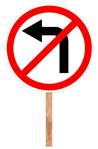 istock Prohibitory traffic sign - Left turn 624474722