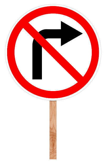 istock Prohibitory traffic sign - Right turn 624474796