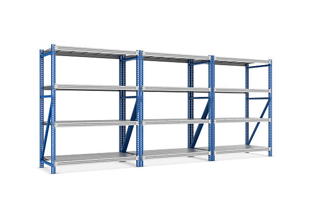 istock Rendering of three metal racks put together, isolated on the 624475456