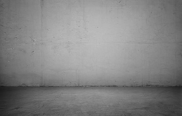 istock Empty interior for design, white concrete wall and black wooden 624475822