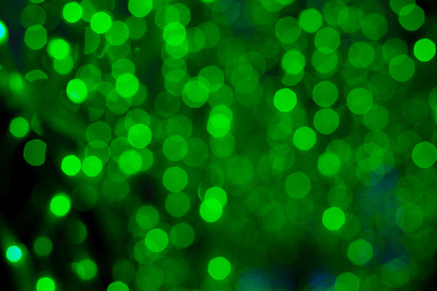 istock Abstract blur bokeh on black background, green circle defocused 624476308