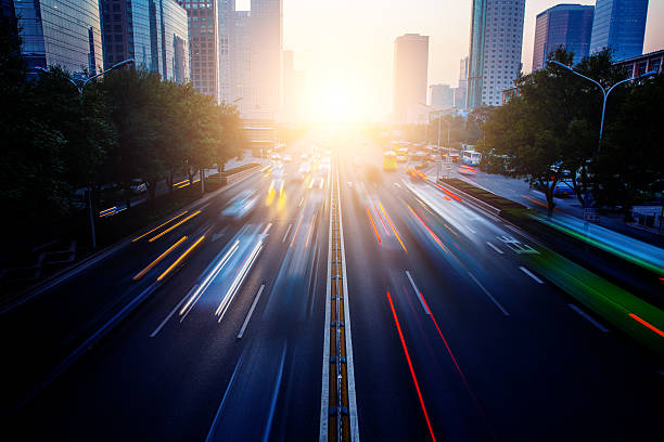 istock Motion blur city traffic 624489138