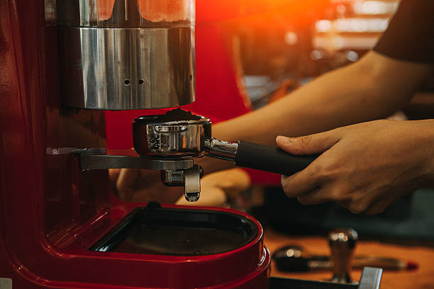 istock Barista Cafe Making Coffee Preparation Service Concept.Vintage c 624489856