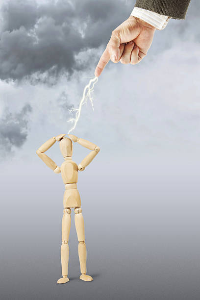 istock Lightning from the forefinger as a penalty for sins 624490510