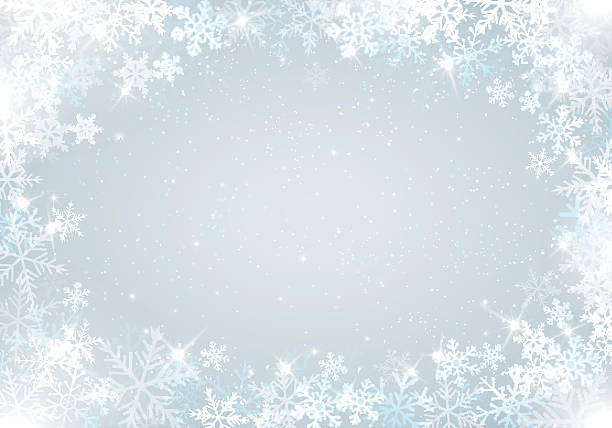 winter background with snowflakes - snow stock illustrations