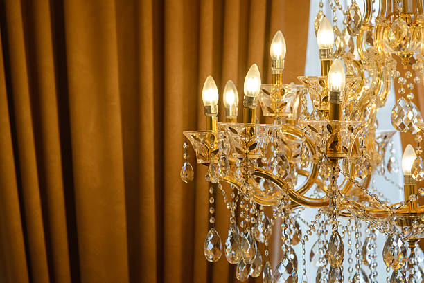 istock Close-up chrystal chandelier with copy space 624494076