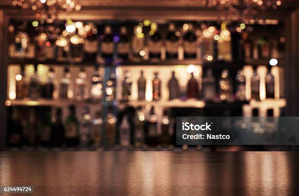 Empty Wooden Bar Counter Stock Photo - Download Image Now - Bar Counter, Bar - Drink Establishment, Backgrounds
