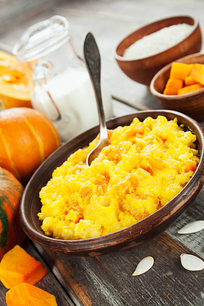 istock Rice porridge with pumpkin 624494748