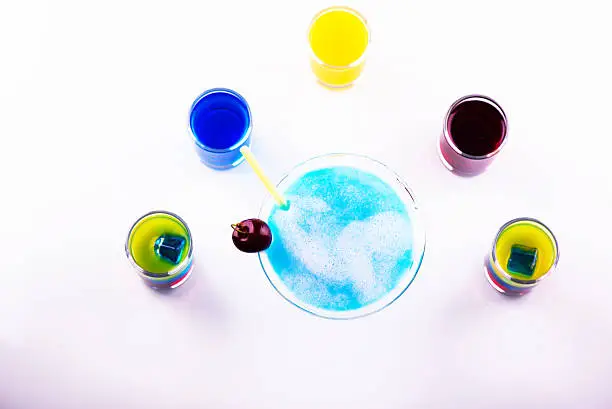 Photo of Mixed alcoholic drinks; colored shots