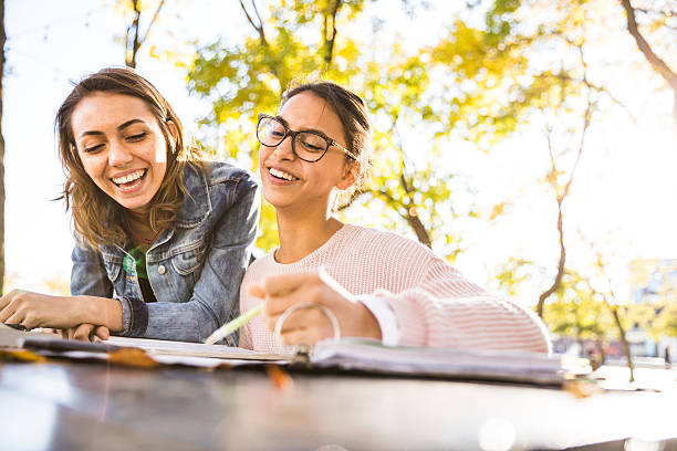 istock Studying next day school lesson outdoor in a beautiful day 624511536